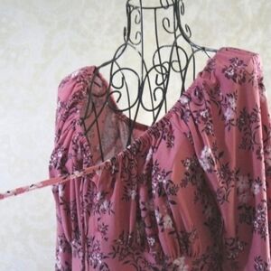 LILY ROSE Pink Floral Long Sleeve Dress -S